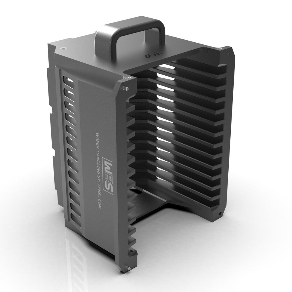 Aluminum hard clear anodized cassette BI-PITCH | 13 slot | Handle | Flat slot-/thick wafer (WHS-M1) 100 mm (4") Aluminum hard clear anodized cassette BI-PITCH | 13 slot | Handle | Flat slot-/thick wafer (WHS-M1) 100 mm (4")