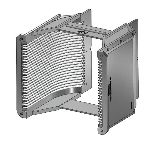 8" (200 mm) Aluminum electroless nickel cassette | 25 slot End wall/H-bar | Angular | MOQ5
