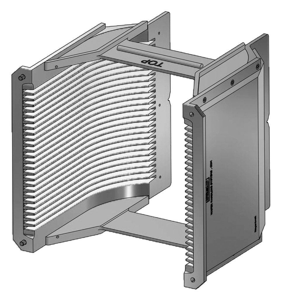 8" (200 mm) Aluminum hard clear anodized cassette | 25 slot H-bar / H-bar | Angular | MOQ 5 8" (200 mm) Aluminum hard clear anodized cassette | 25 slot H-bar / H-bar | Angular | MOQ 5