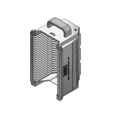 3" (76 mm) Aluminum electroless nickel wafer carrier | 25 slot End wall / H-bar | Handle | Angular | MOQ 5