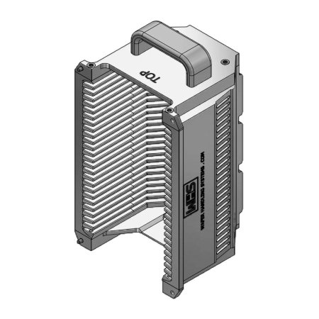 3" (76 mm) Aluminum hard clear anodized wafer carrier | 25 slot End wall / H-bar | Handle | Angular | MOQ 5 3" (76 mm) Aluminum hard clear anodized wafer carrier | 25 slot End wall / H-bar | Handle | Angular | MOQ 5