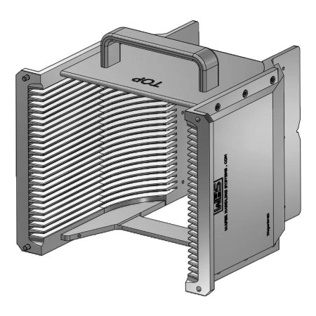 6" (150 mm) Aluminum hard clear anodized cassette | 25 slot End wall / H-bar | Handle | Angular | MOQ 5